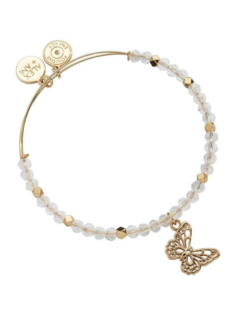 Butterfly Bracelet Women Adjustable Bangle Crystal Beaded Charm Stackable Jewelr